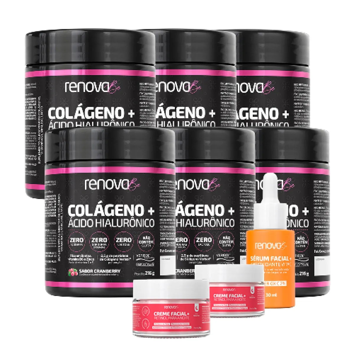6 Potes Colágeno Verisol® + 1 Sérum + 1 Retinol + 1 Hial. Labial