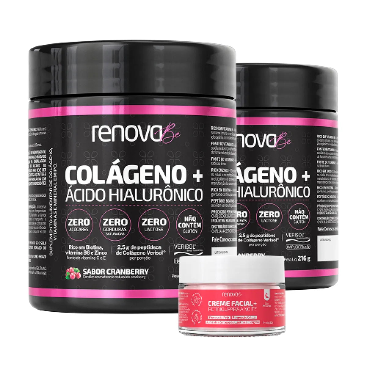 2 Potes Colágeno Verisol® + 1 Creme Facial
