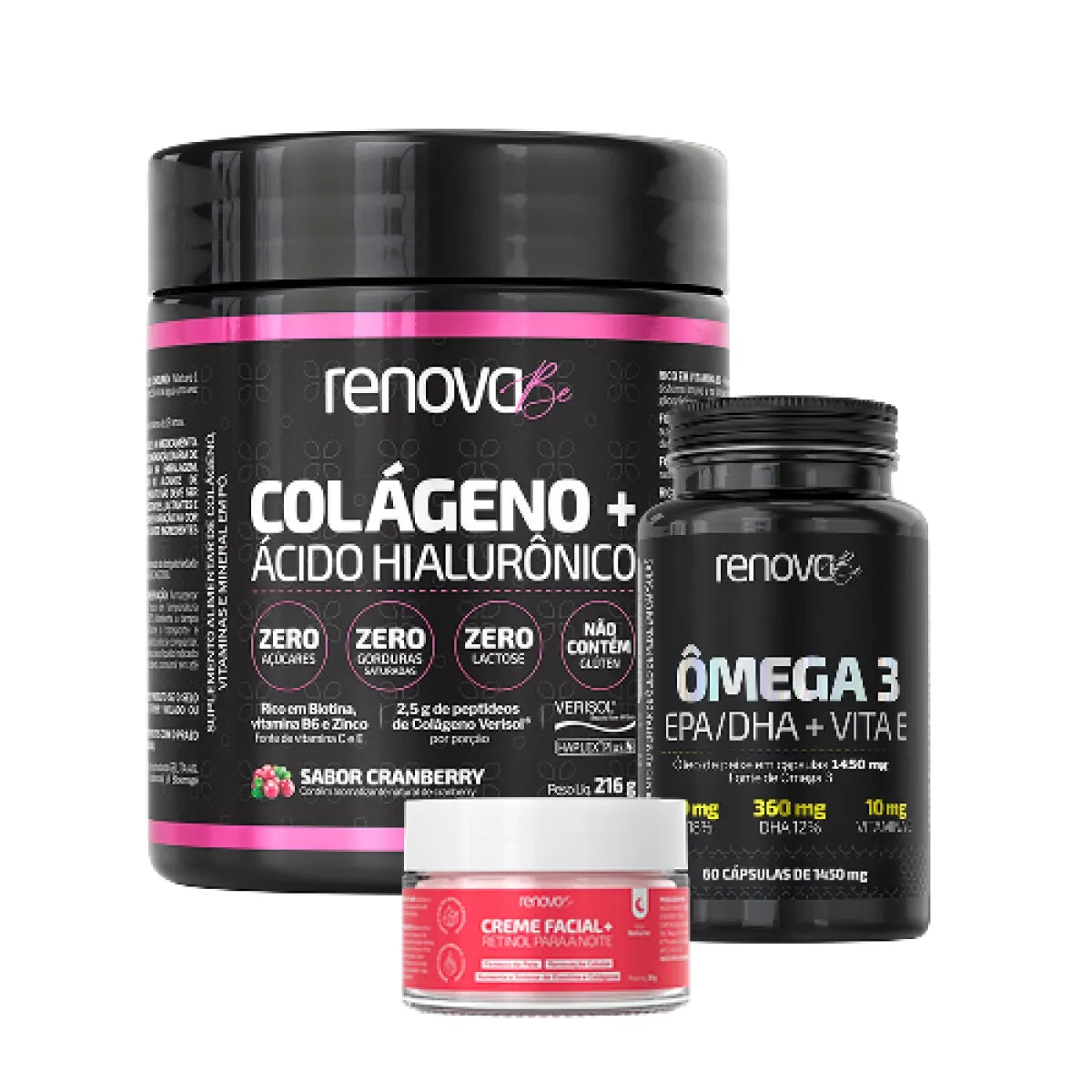 Kit Colágeno Verisol® + Ômega 3 Meg-3 + Creme Retinol